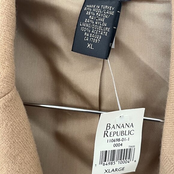 Banana Republic NWT XL Camel Wool Blend Wrap Coat - Picture 5 of 8
